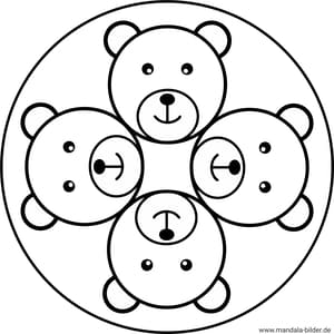 Mandala Teddybär als Malvorlage