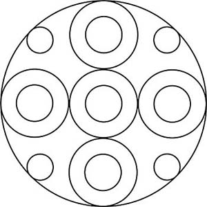 Mandala mit großen und kleinen Kreisen