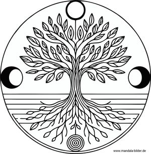 Baum Mandala Ausmalbild kostenlos