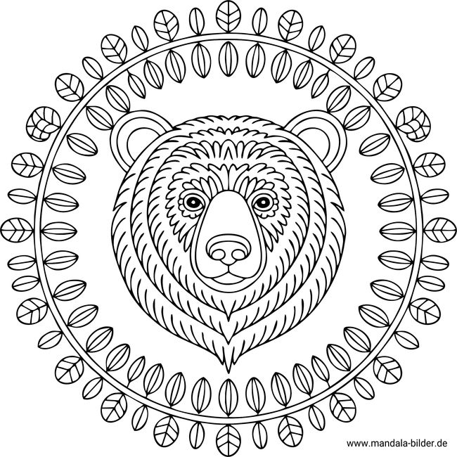 Bär Mandala Tiere für Erwachsene und Senioren