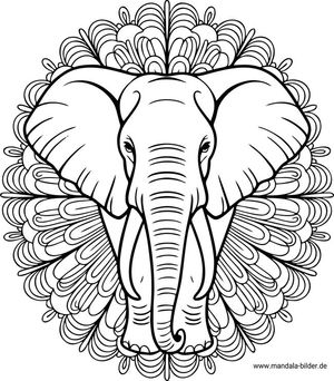 Elefant Mandala Ausmalbild gratis ausdrucken