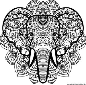 Elefant Mandala Erwachsene zum Ausdrucken