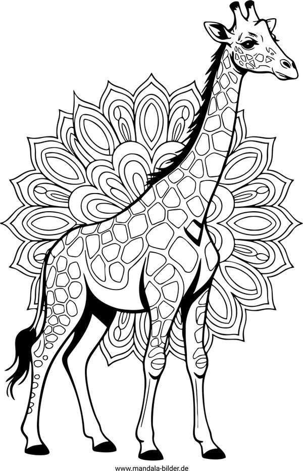 Giraffe Mandala Tiere Erwachsene