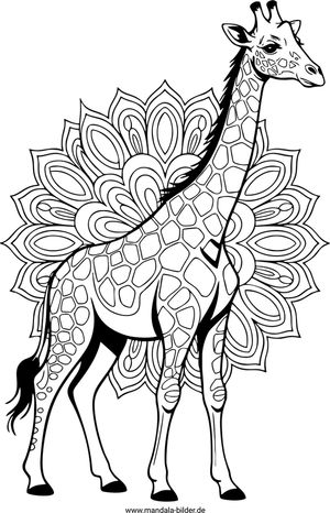 Giraffe Tier Mandala-Malvorlage Erwachsene