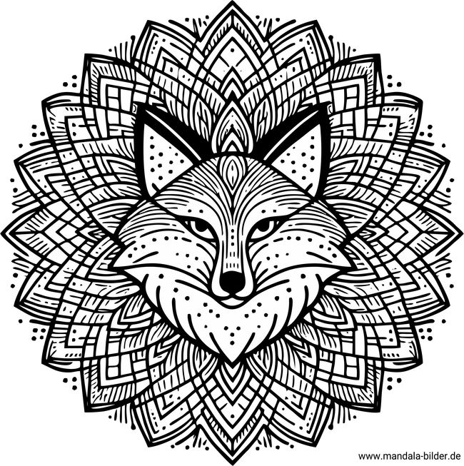Mandala Tiere Fuchs für Erwachsene
