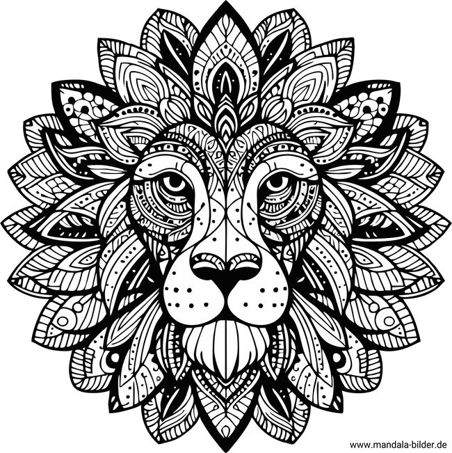 Mandala Tiere Löwe