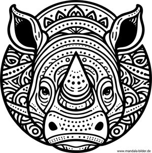 Nashorn Tier-Mandala für Erwachsene