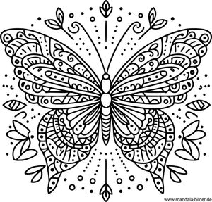 Schmetterling Mandala Ausmalbild Erwachsene kostenlos