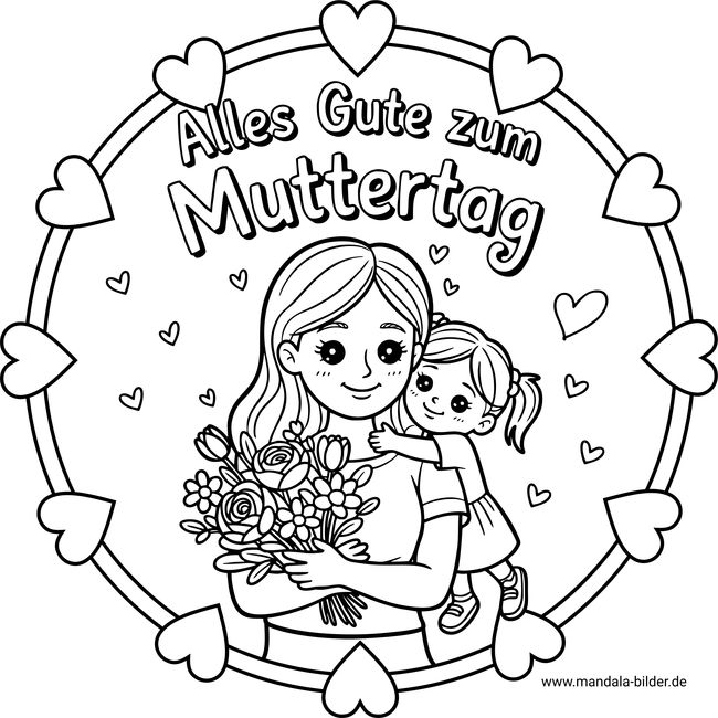 Alles gute zum Muttertag Mandala Malvorlage