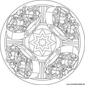 Malvorlage Mandala Achterbahn Kinder