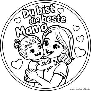 Du bist die beste Mama - Mandala Ausmalbild