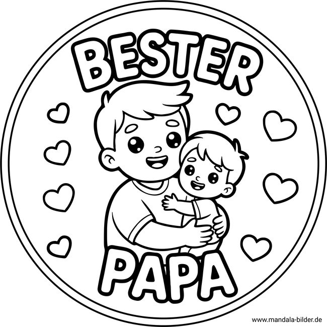 Vatertag Bester Papa Mandala-Malvorlage