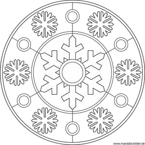 Mandala Malvorlage Schneeflocke Winter