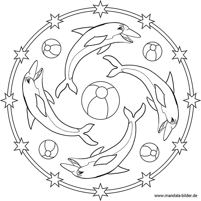 Mandala sommer Delfine