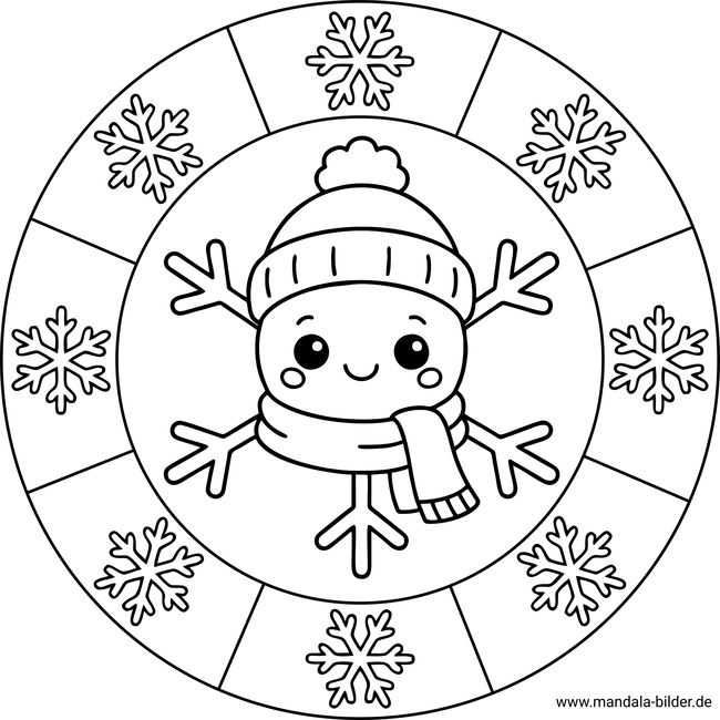 Schneeflocke Mandala Malvorlage