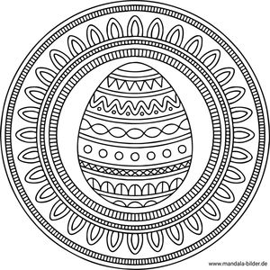 Mandala Osterei mit Muster zum Ausmalen
