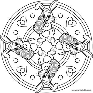 Osterhase Ostereier Mandala Ausmalbild kostenlos