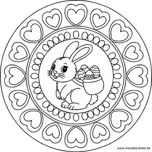 Osterhase Ostereier Mandala für kinder drucken und malen