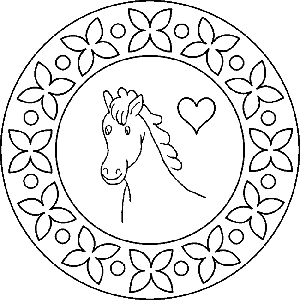 Mandala - Pferd mit Herz