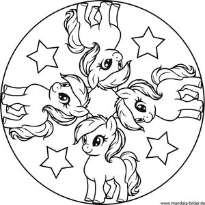 Ponys Mandala Ausmalbild