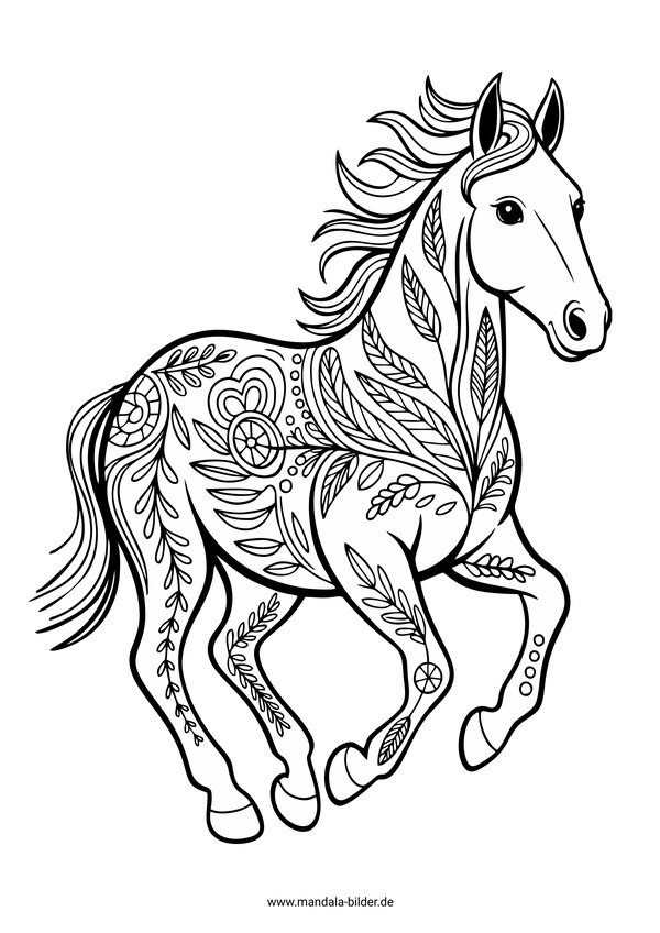 Pferd im Galopp Mandala für Erwachsene
