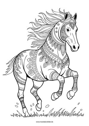Pferd Mandala Malvorlage-für Erwachsene