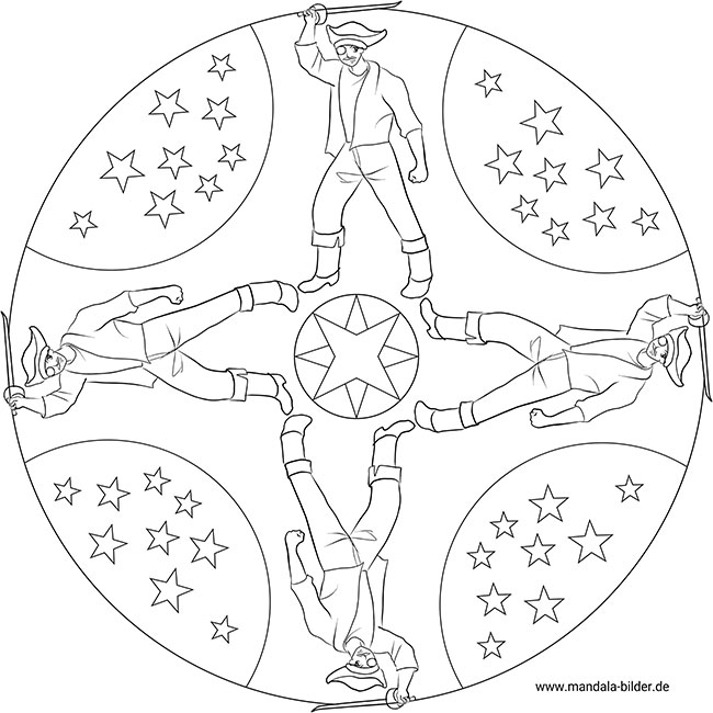 Mandala Pirat Ausmalbild