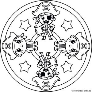 Piraten Mandala Ausmalbild kostenlos