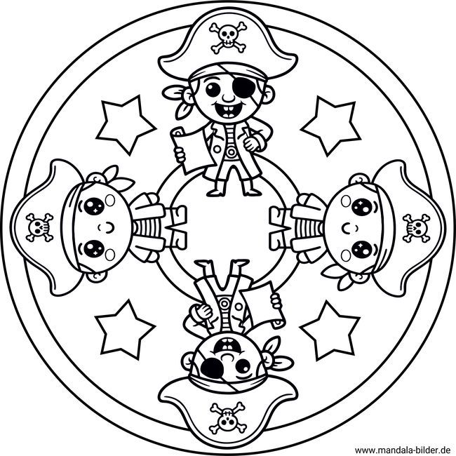 Piraten Mandala Malvorlage