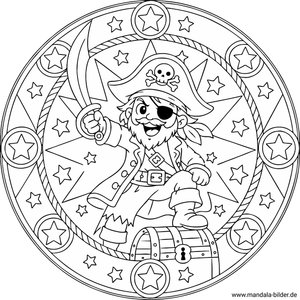 Wilder Pirat Mandala Malvorlage
