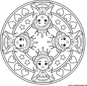 Mandala Malvorlage Königin
