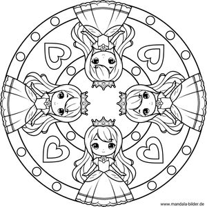Mandala Prinzessin zum Ducken kostenlos