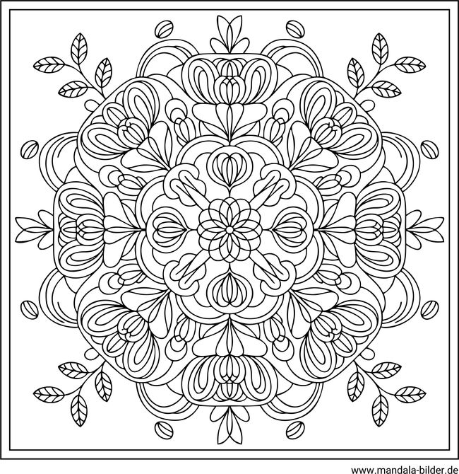 Mandal Natur-Muster quadratisch kostenlos drucken