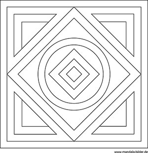 Mandala quadratisch zum Ausmalenn