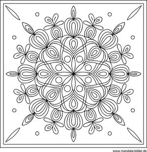 Quadratisches Mandala als PDF  gratis download