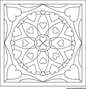 Quadratisches Mandala Ausmalbildzum Ausdrucken