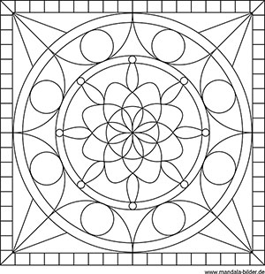 Quadratisches Mandala für Erwachsene kostenlos