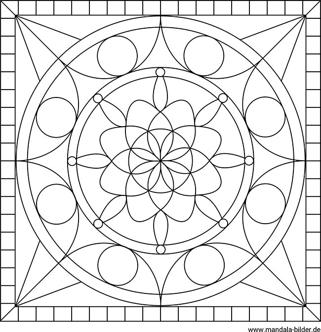 Quadratisches Mandala für Erwachsene