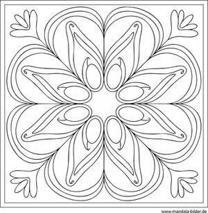 Quadratisches Mandala zum kreativen Malen und Gestalten