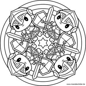 Kleiner Ritter Mandala für Kinder