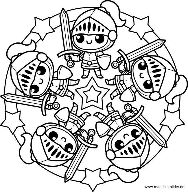 Ritter Mandala Ausmalbild