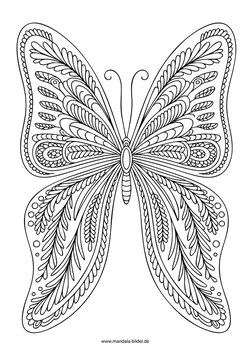 Mandala Schmetterling mit Muster auf den Flügeln für Erwachsene