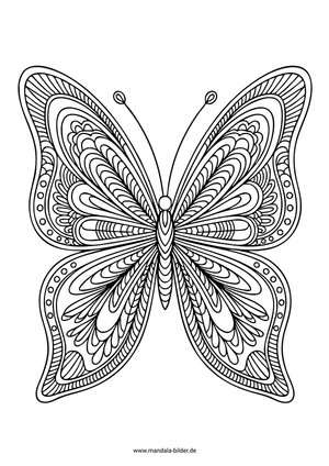 Schmetterling mit Muster kostenlose Vorlage für Erwachsene