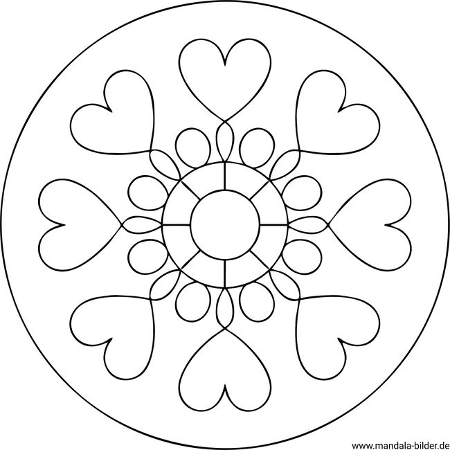 Mandala mit Herzen für Senioren