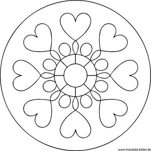 Mandala mit Herzen für Senioren PDF gratis