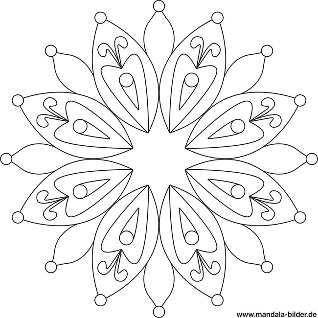 Mandala Blüten - Natur Ausmalbild für Erwachsene und Senioren