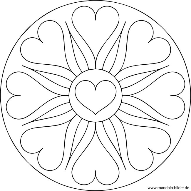 Rentner-Mandala mit großen Herzen