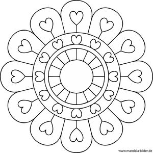 senioren Mandala Muster mit kleinen Herzen