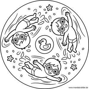 Schwimmen Mandala zum Drucken
