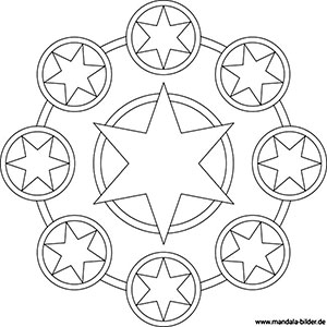 Mandala Bild mit Sternen zum gratis Download